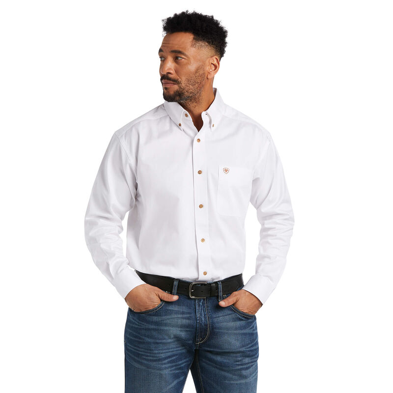 Ariat Hemden Herren - Solid Twill Classic Fit Weiß ( YTABK-3491 )